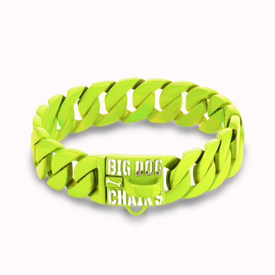 THE CAPELLA
 1.75 DOG COLLAR NEON YELLOW FROM BIG DOG CHAINS